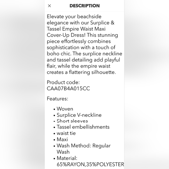 NWT Cupshe woman's white swimsuit cover up size Xtra small - Picture 2 of 6